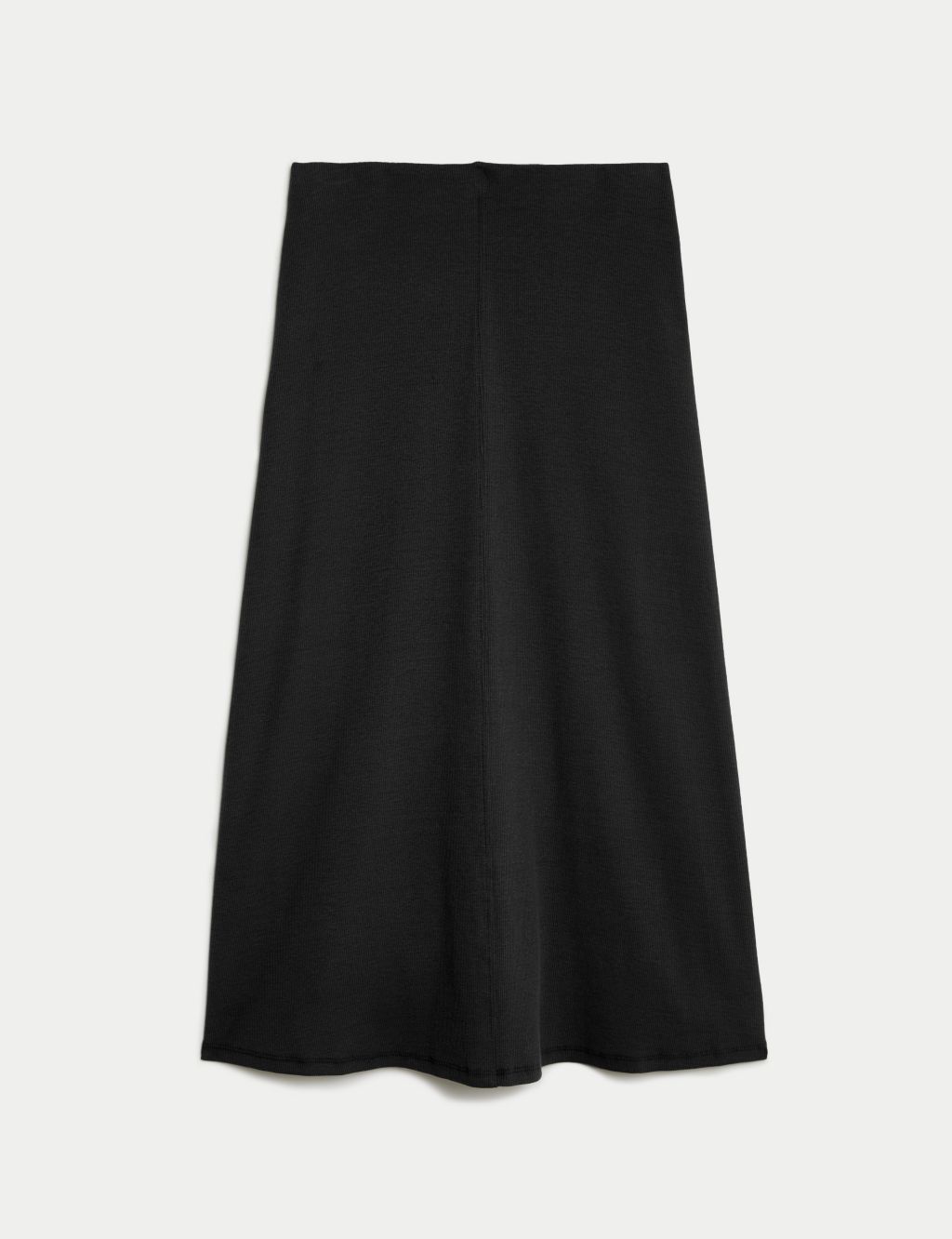 Cotton Rich Ribbed Midi A-Line Skirt image 2