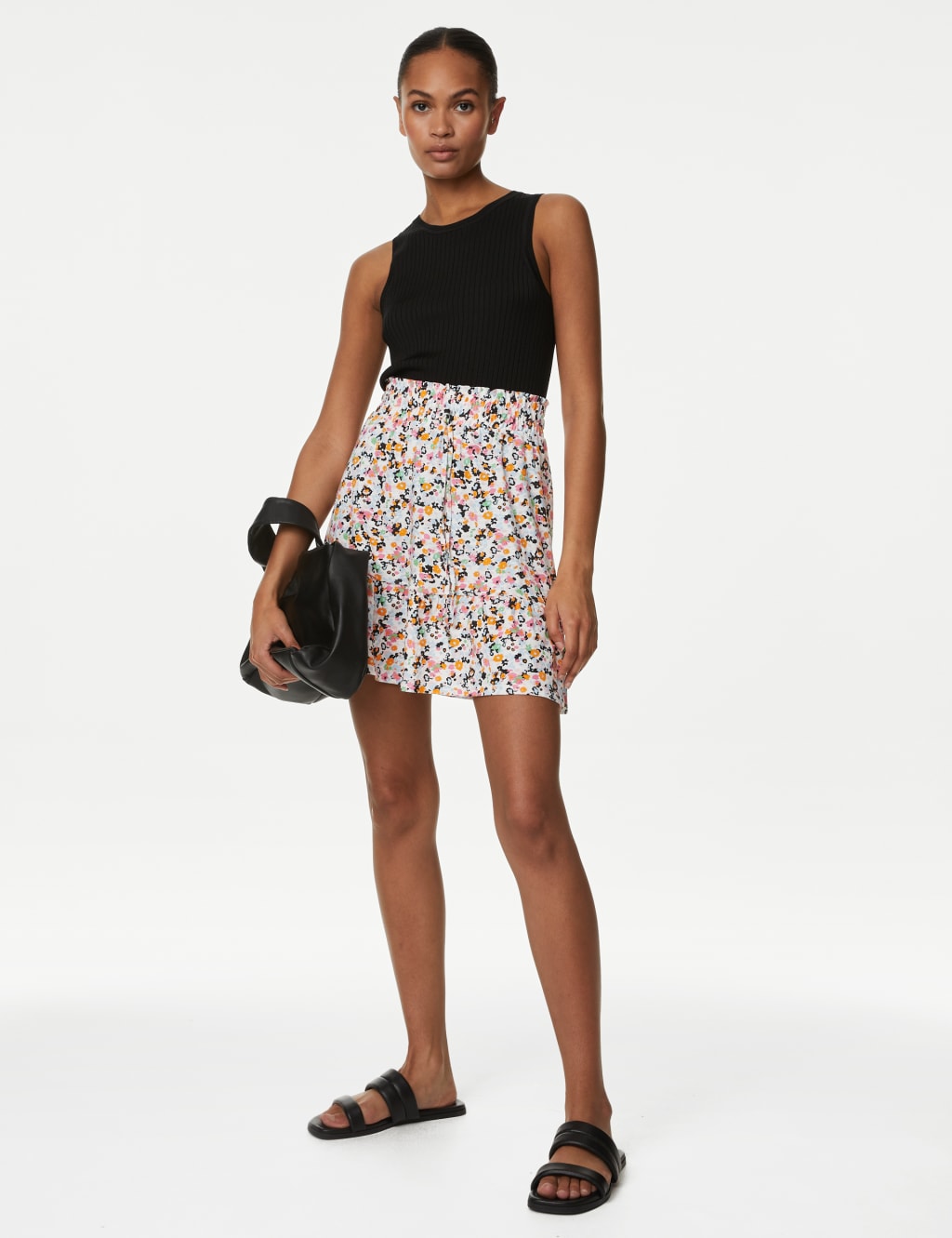 Pure Cotton Printed Mini Tiered Skirt image 1