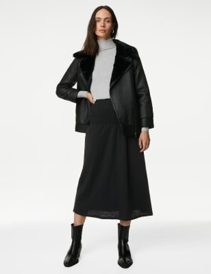 Faux leather hotsell skirt m&s