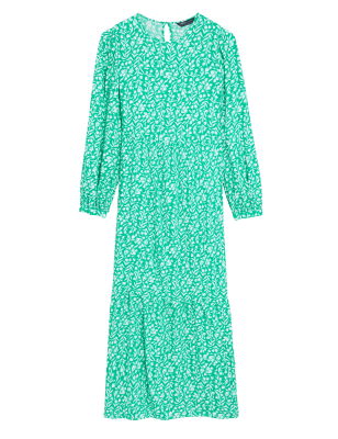 

Womens M&S Collection Gemustertes Midaxi-Stufenkleid - Green Mix, Green Mix