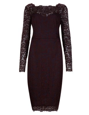 Two Tone Floral Lace Shift Dress with Secret Support™ | Twiggy | M&S