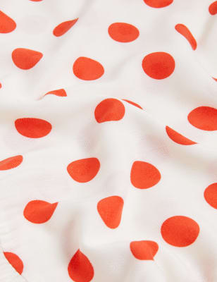 

Womens M&S Collection Polka Dot Midaxi Tiered Dress - Cream Mix, Cream Mix