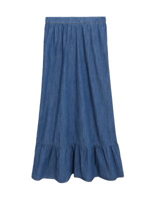 

M&S Collection Falda maxi en capas denimWomens, Denim