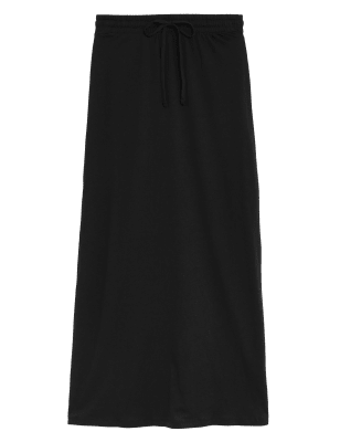 

Womens M&S Collection Gerade geschnittener Midaxi-Rock aus Jersey - Black, Black