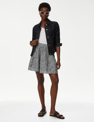 Black short shop skirt m&s