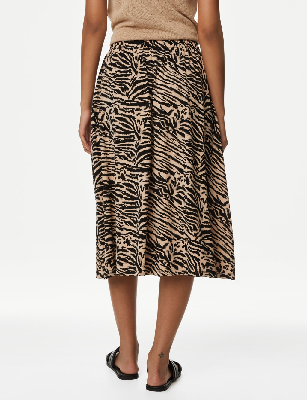 Jersey Printed Midi Skater Skirt image 4