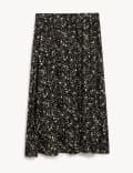 Jersey Printed Midi Skater Skirt