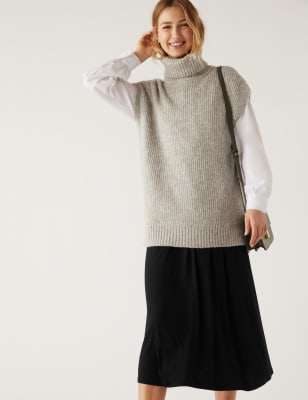 

M&S Collection Falda circular a media pierna de puntoWomens - Black, Black