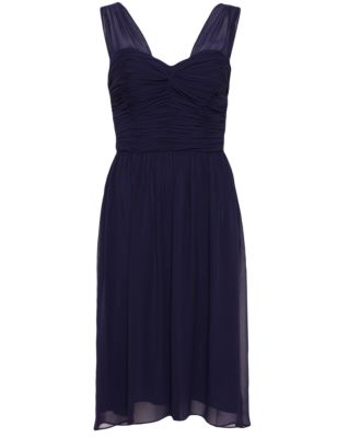 Sleeveless Ruched Bodice Chiffon Dress ONLINE ONLY | M&S