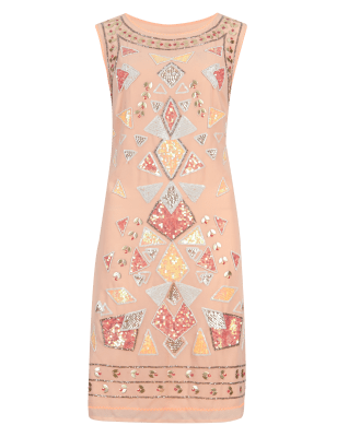 Bead & Sequin Embellished Shift Dress | M&S Collection | M&S