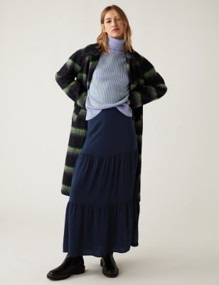 

Womens M&S Collection Maxi Tiered Skirt - Navy, Navy