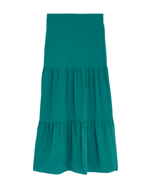 

Womens M&S Collection Maxi Tiered Skirt - Teal, Teal