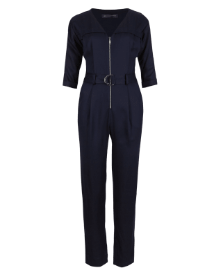 3/4 Sleeve Belted Jumpsuit | M&S Collection | M&S