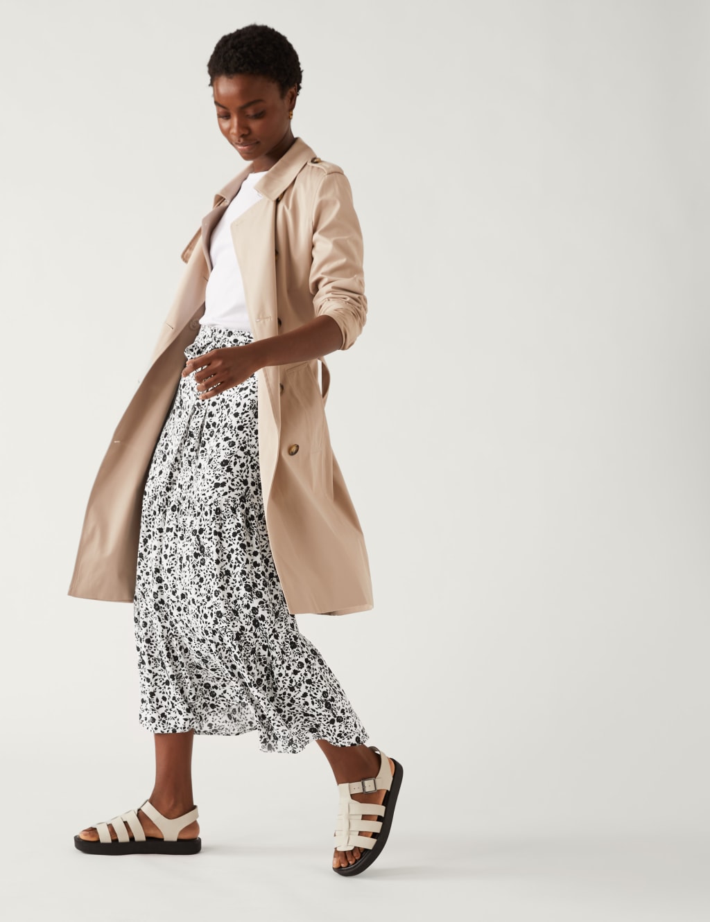 Floral Midaxi Tiered Skirt image 2