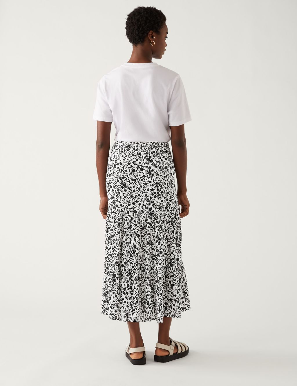 Floral Midaxi Tiered Skirt image 4