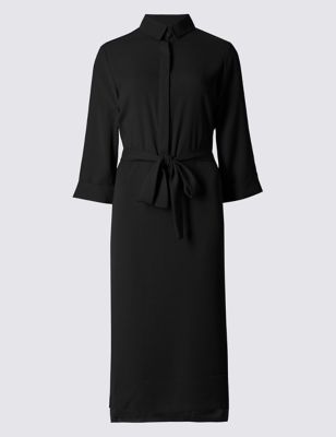 3/4 Sleeve Shirt Dress with Belt | M&S Collection | M&S