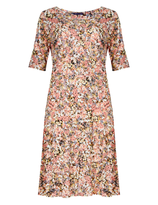 Blurred Floral Skater Dress | M&S Collection | M&S