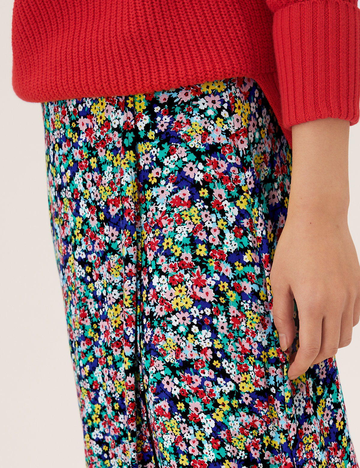 Ditsy Floral Wrap Midaxi Skirt