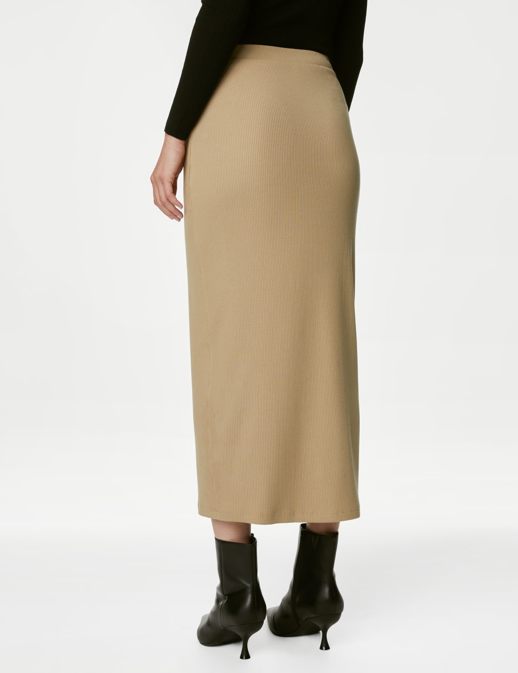 Jersey Ribbed Maxi Pencil Skirt image 5