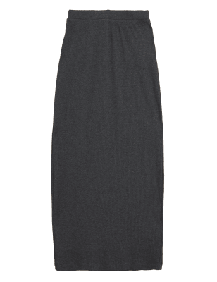 

M&S Collection Falda de tubo maxi acanalada con algodónWomens - Dark Grey Mix, Dark Grey Mix
