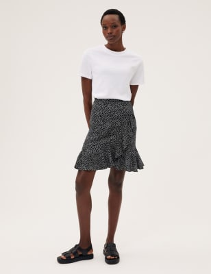 Polka dot 2024 ruffle mini skirt