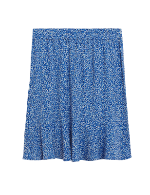 

Womens M&S Collection Ditsy Floral Mini Tiered Skirt - Blue Mix, Blue Mix