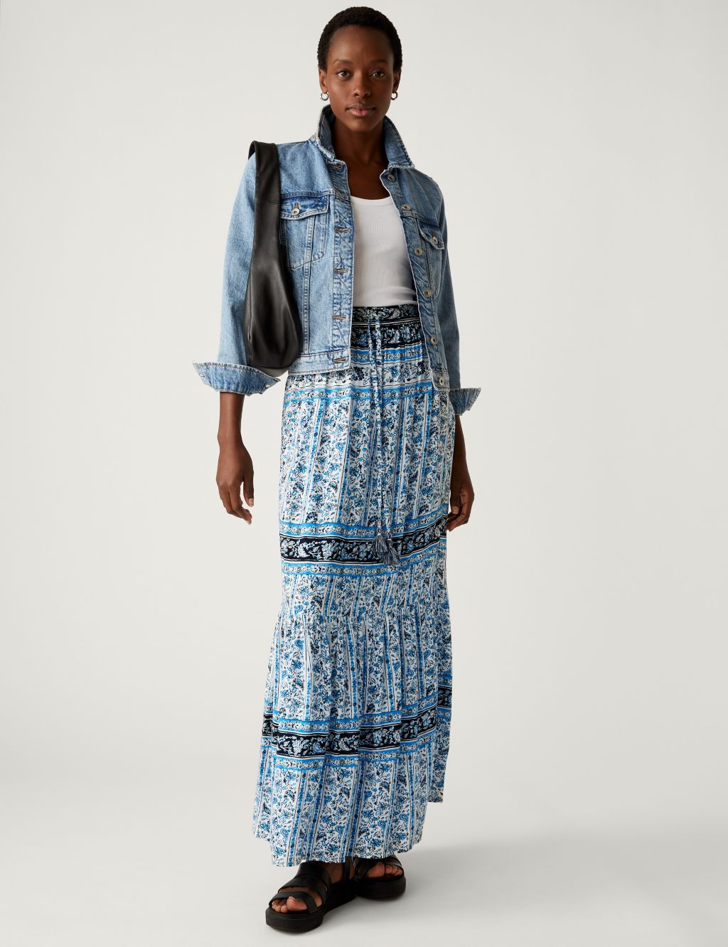 Printed Maxi Tiered Skirt image 1