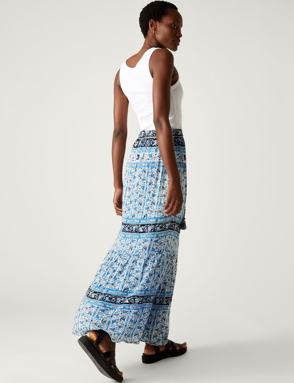 Printed Maxi Tiered Skirt image 4