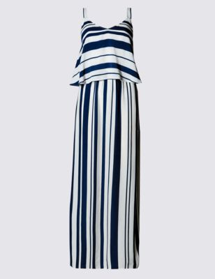 Double Layer Striped Maxi Dress | M&S Collection | M&S