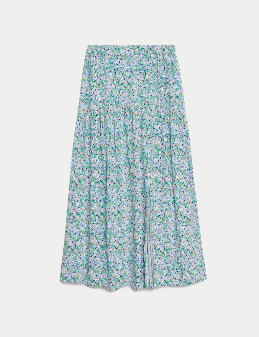 Floral Side Split Midi Slip Skirt image 2