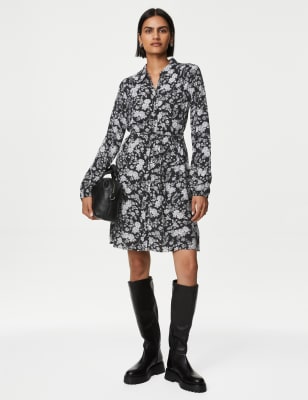 M&s animal print hot sale shirt dress