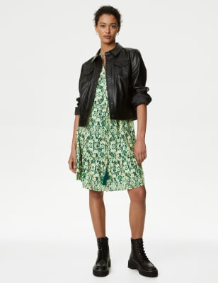 

M&S Collection Minivestido a la cintura estampado de algodónWomens - Green Mix, Green Mix