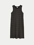 Μίνι ίσιο φόρεμα με πουά print από 100% βαμβάκι