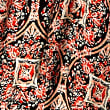 Printed V-Neck Ruffle Mini Waisted Dress - orangemix
