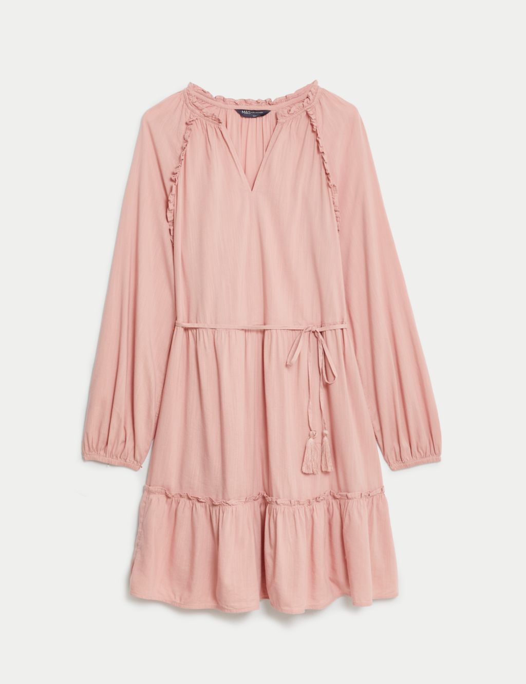 Cotton Rich Frill Detail Mini Tiered Dress image 2