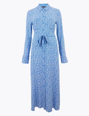 m&s navy midi dress