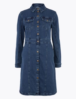 m&s denim shirt dress