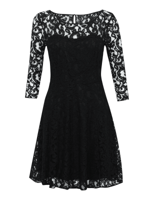 Petite Floral Lace Skater Dress | M&S Collection | M&S