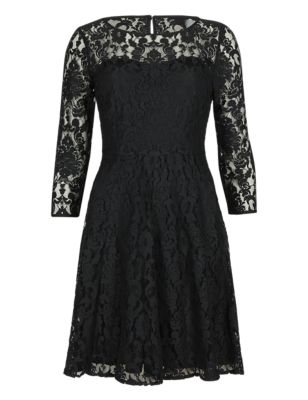 PETITE Cotton Rich Lace Skater Dress | M&S Collection | M&S