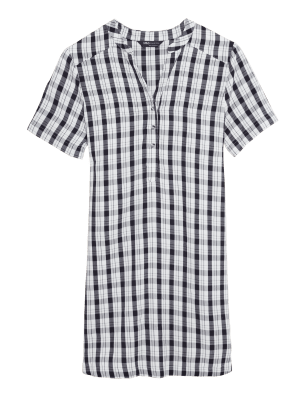 

M&S Collection Vestido recto de cuadros por la rodilla de escote en picoWomens - Black Mix, Black Mix