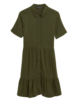 

Womens M&S Collection Collared Knee Length Shirt Dress - Khaki, Khaki