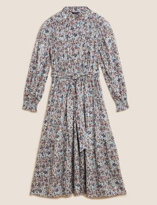 M&S Womens Petite Ditsy Floral Midi Dress