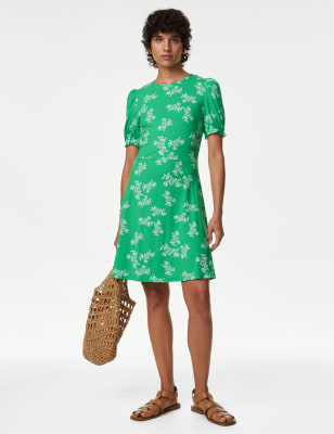 

M&S Collection Minivestido skater de punto estampadoWomens - Light Green Mix, Light Green Mix