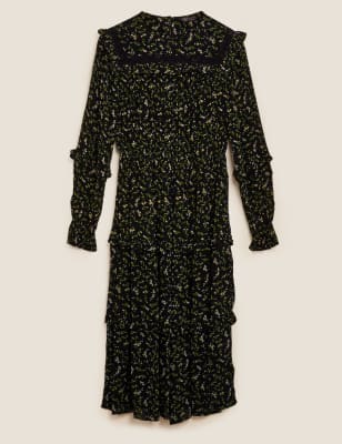 m&s navy midi dress