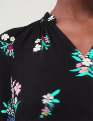 M&S Womens Floral Midi Relaxed Dress