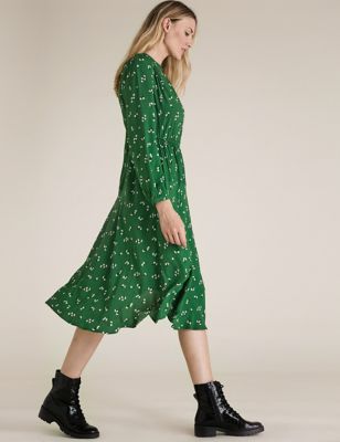 m&s green dress