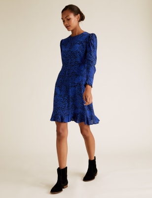 marks and spencer navy blue dress