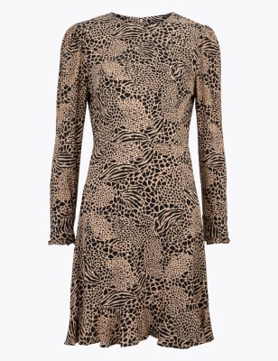 marks and spencer animal print tea dress