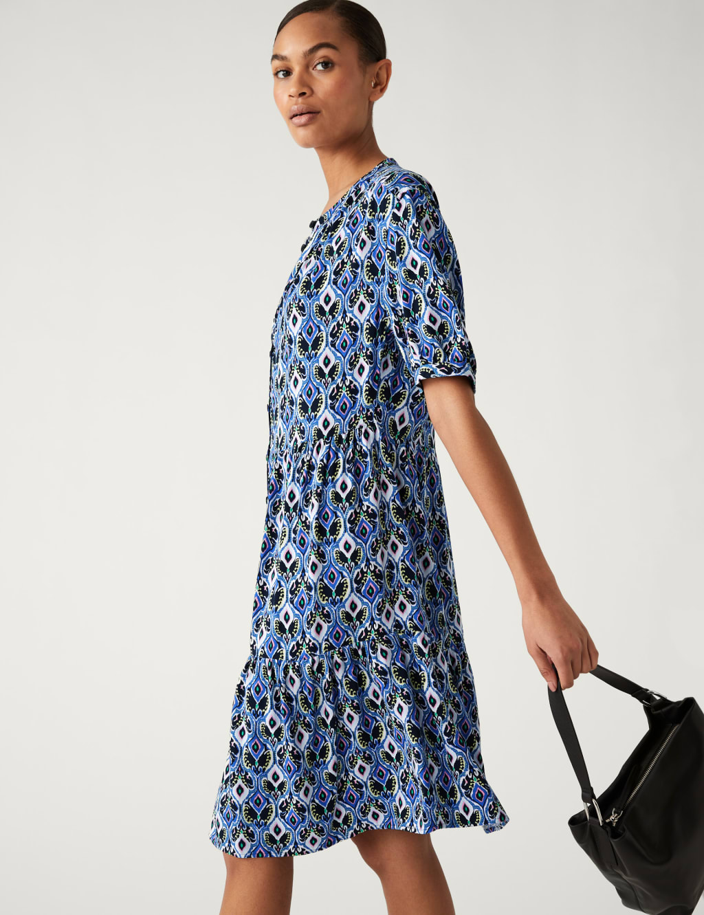 Printed Knee Length Shirt Dress image 1