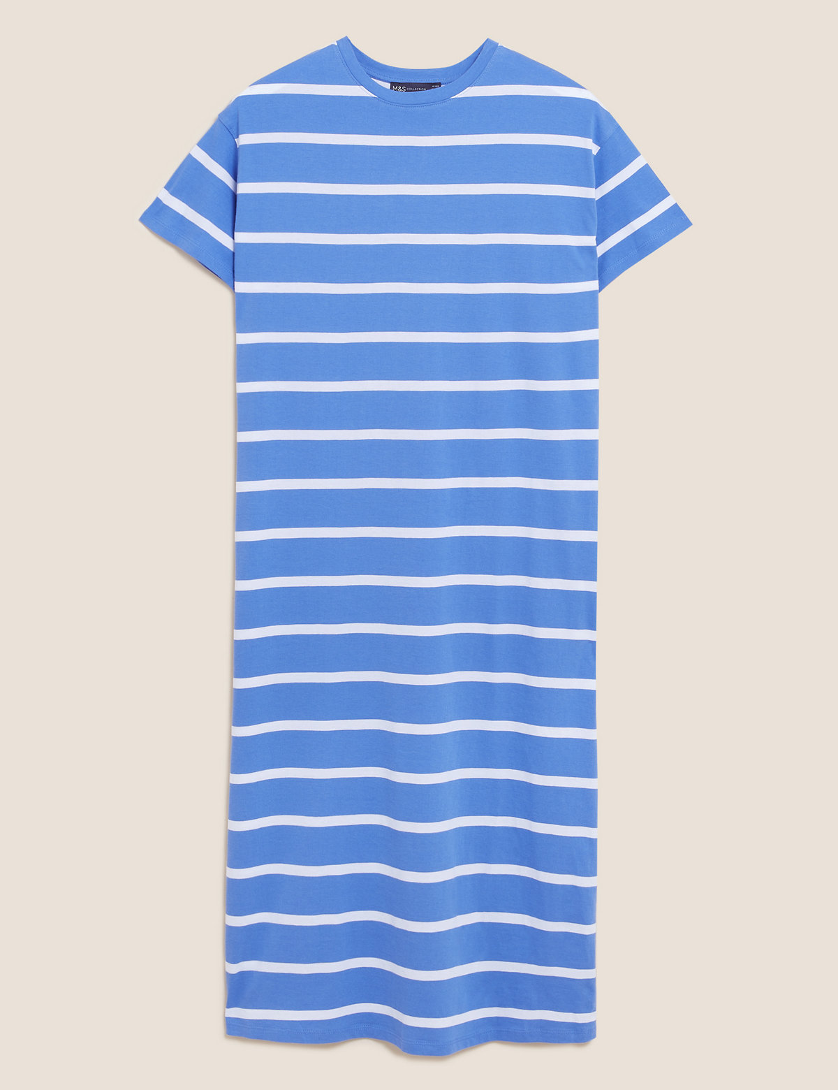Pure Cotton Striped Midi T-Shirt Dress
